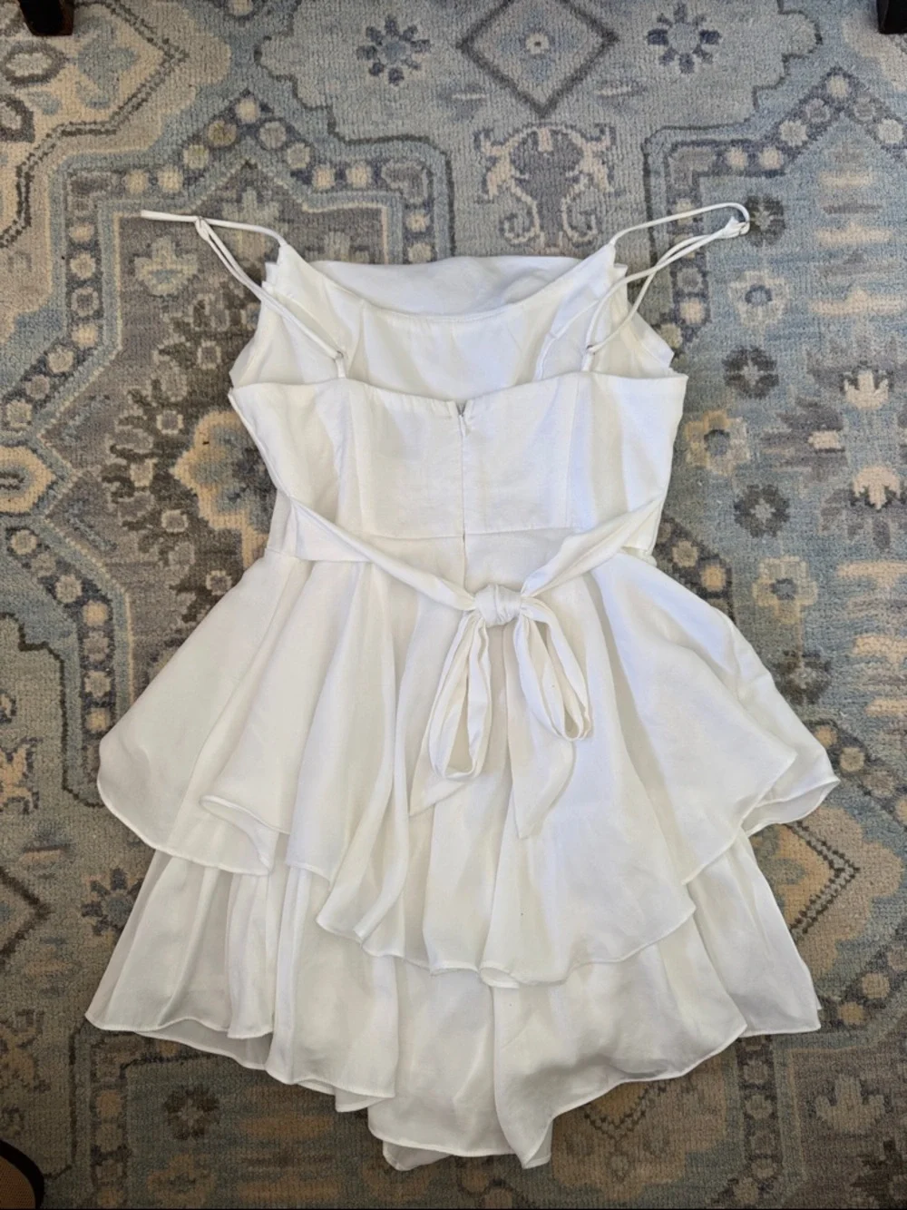 Hello Molly White Cowl Neck Tiered Cocktail Dress - Picture 3 of 3